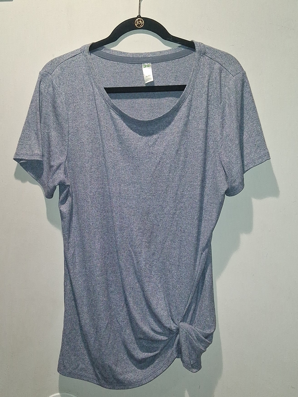 GreenTea Heather Blue Short-Sleeve Tee with Side Knot